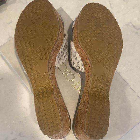 Jimmy Choo Silver and Gold Snakeskin Mules - Picture 3 of 4